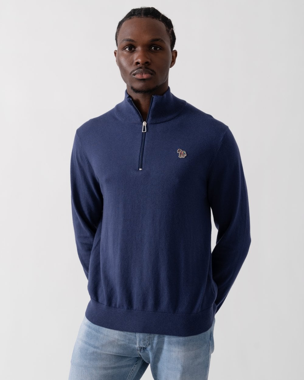 PS Paul Smith Mens Zebra Badge 1/4 Zip Jumper