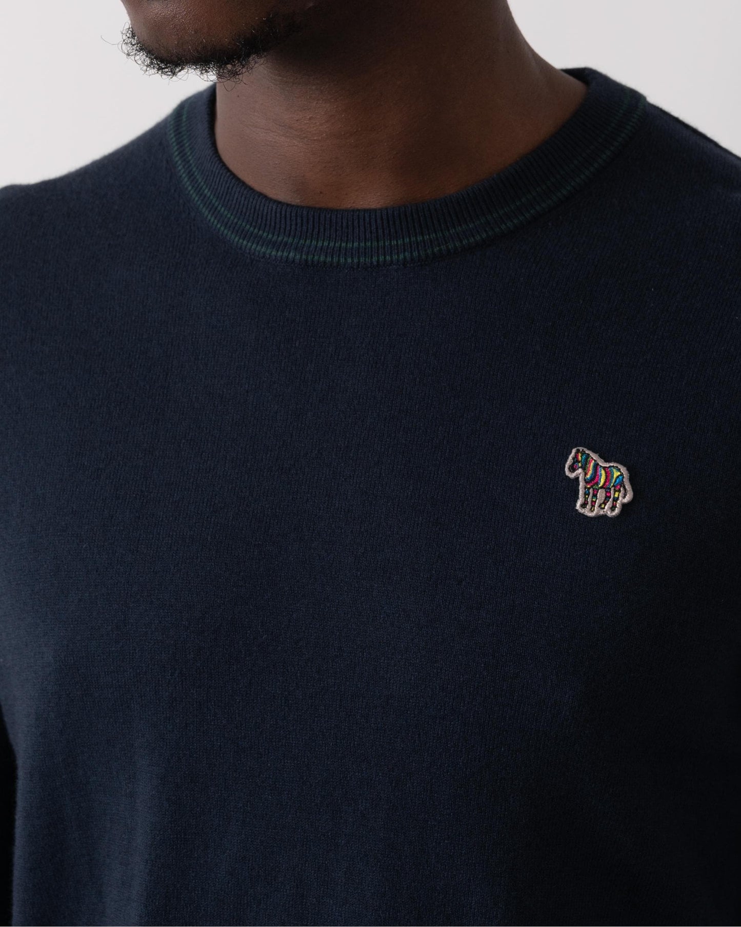 PS Paul Smith Mens Zebra Badge Crew Neck Jumper - 49 Very Dark Navy