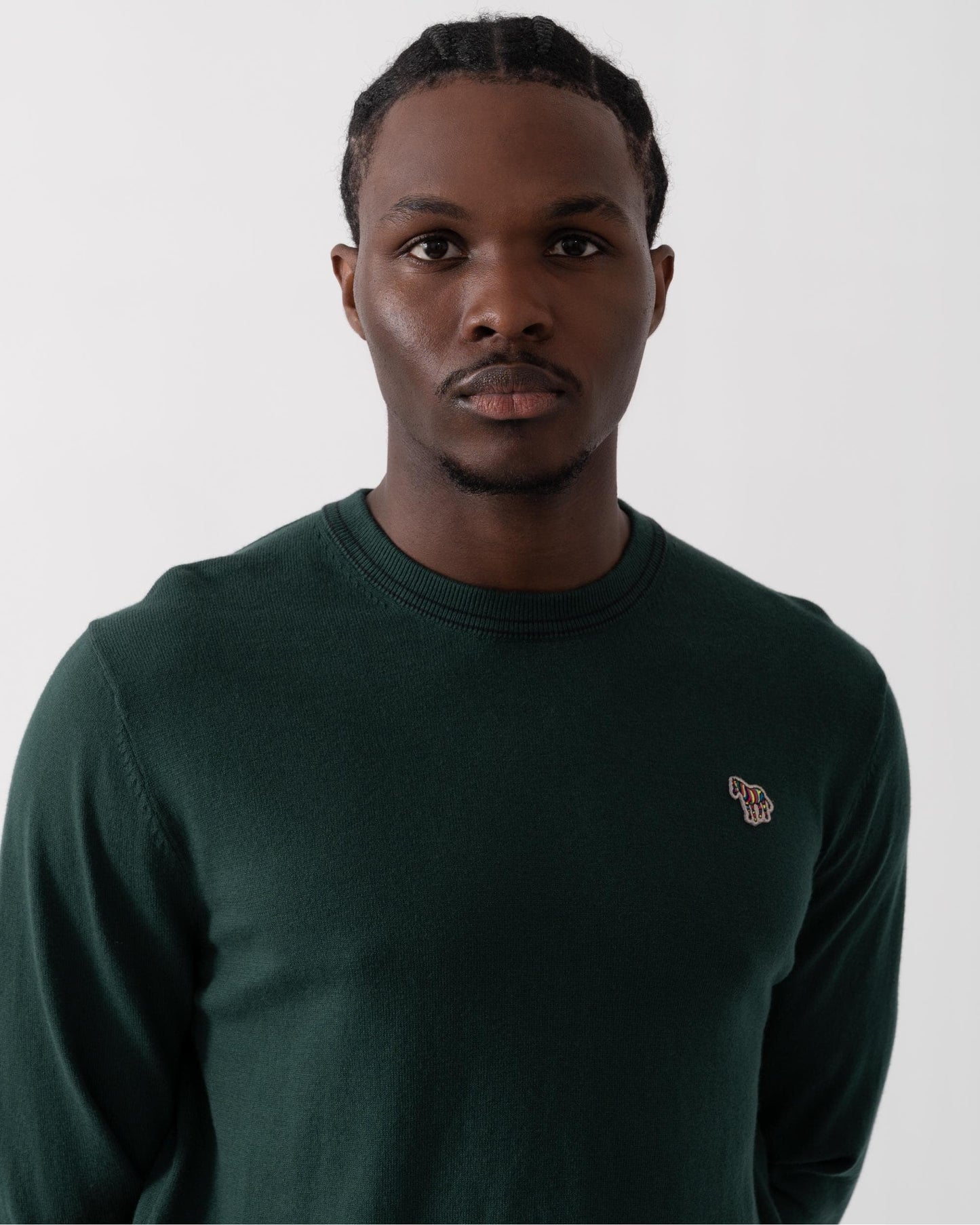 PS Paul Smith Mens Zebra Badge Crew Neck Jumper - 38 Green