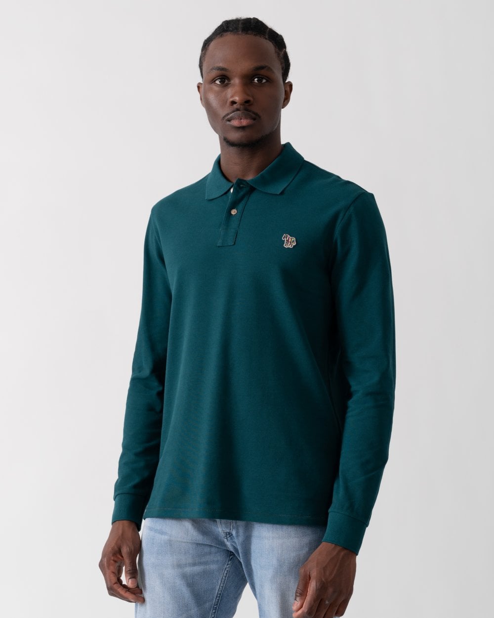 Paul Smith PS Paul Smith Mens Regular Fit Long Sleeve Polo Shirt with Zebra Logo