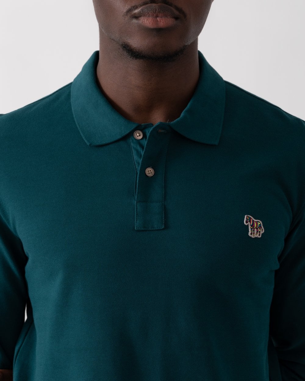 Paul Smith PS Paul Smith Mens Regular Fit Long Sleeve Polo Shirt with Zebra Logo