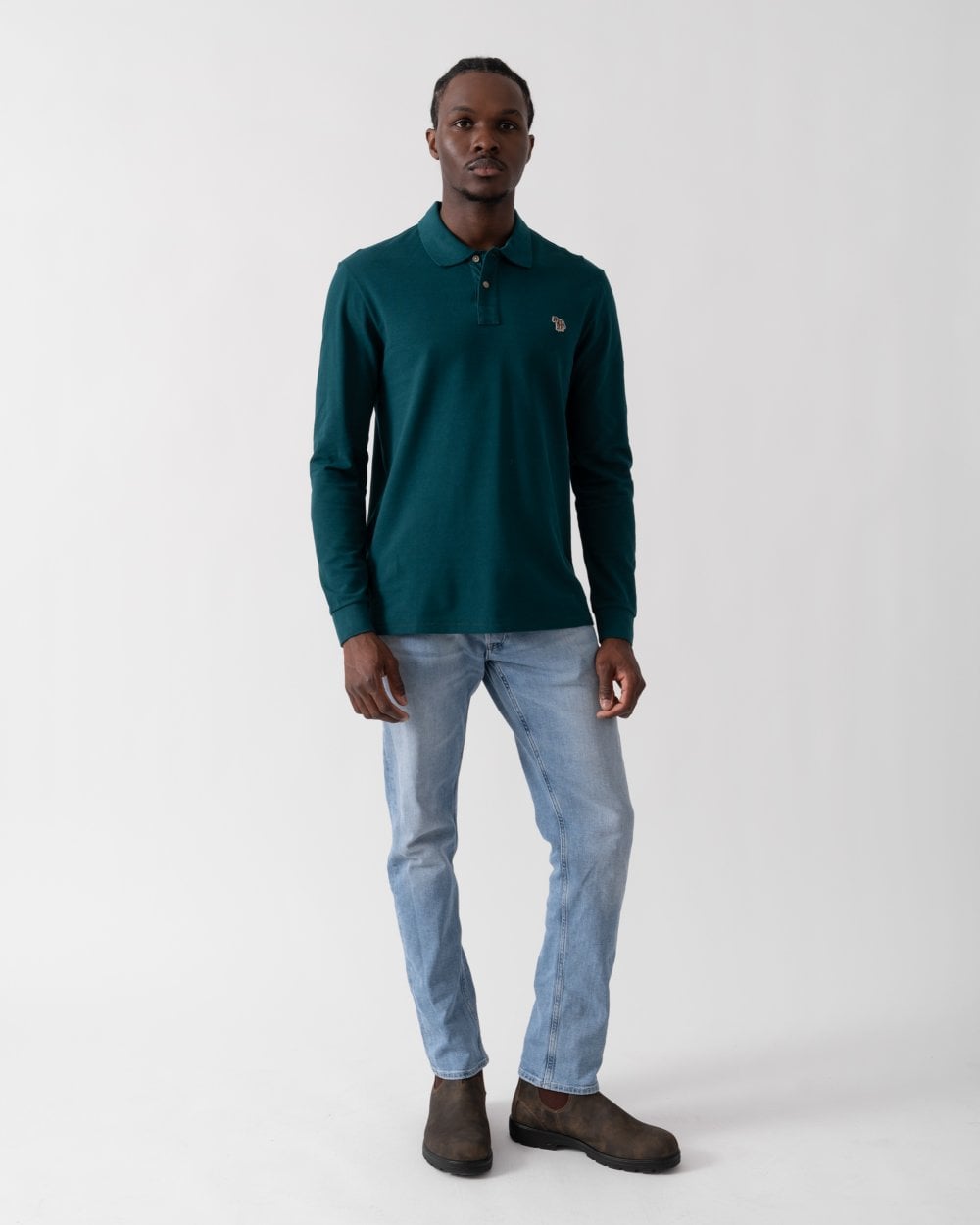 Paul Smith PS Paul Smith Mens Regular Fit Long Sleeve Polo Shirt with Zebra Logo