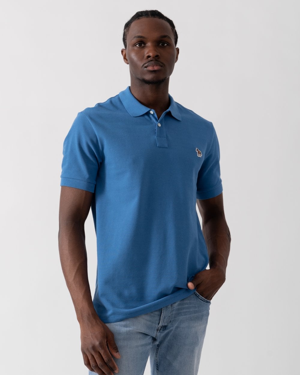 PS Paul Smith Mens Regular Fit Short Sleeve Polo Shirt Zebra