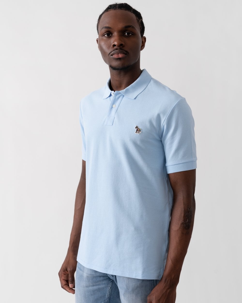 PS Paul Smith Mens Regular Fit Cotton-Piqué Zebra Logo Polo Shirt