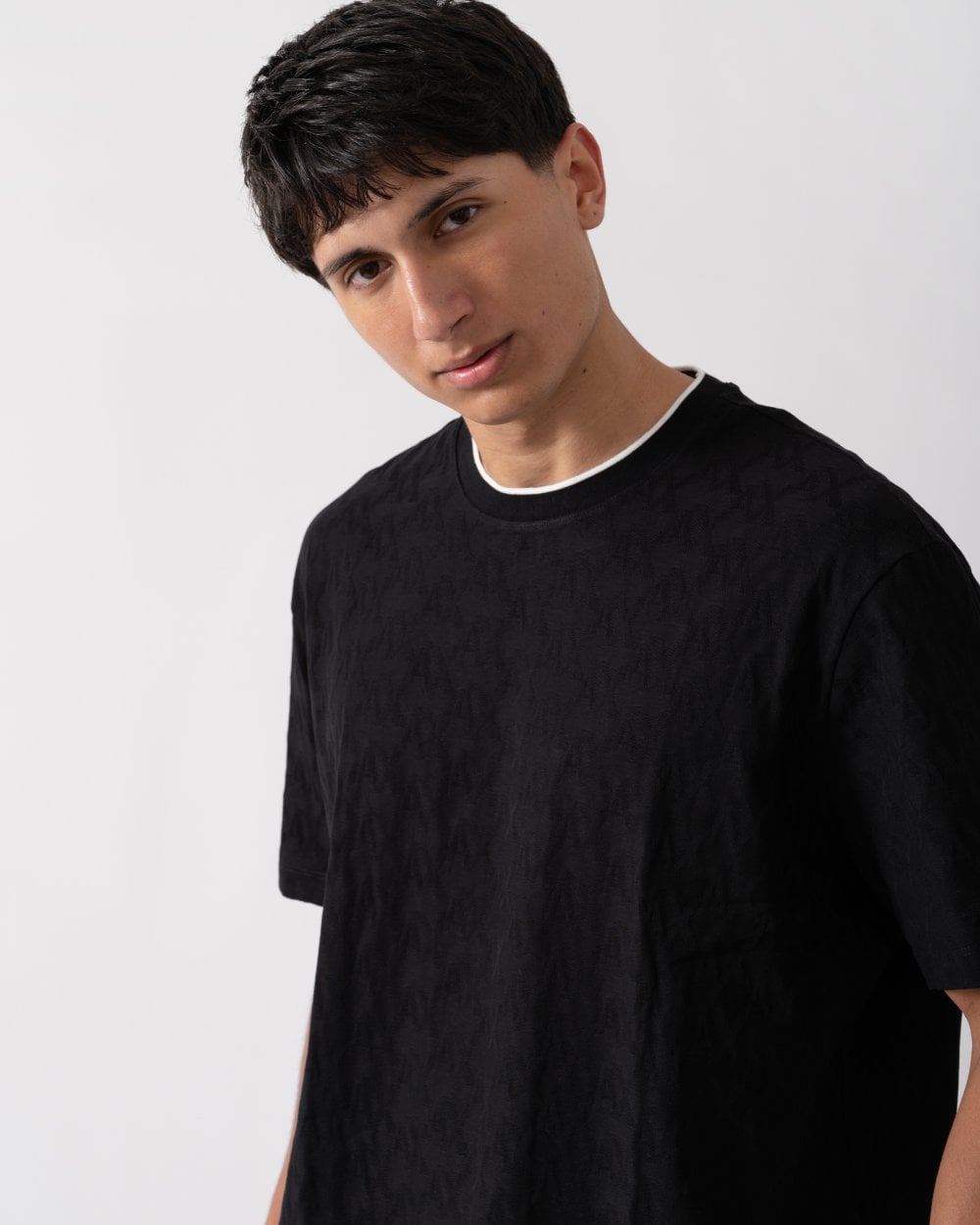Armani Exchange Armani Exchange Mens Logo Pattern Crew Neck T-Shirt