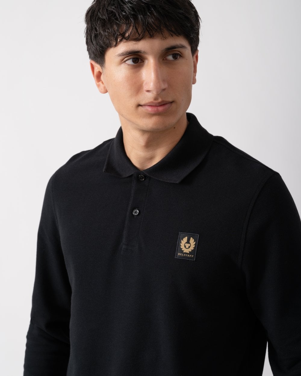 Belstaff Long Sleeved Mens Essentials Polo - Black