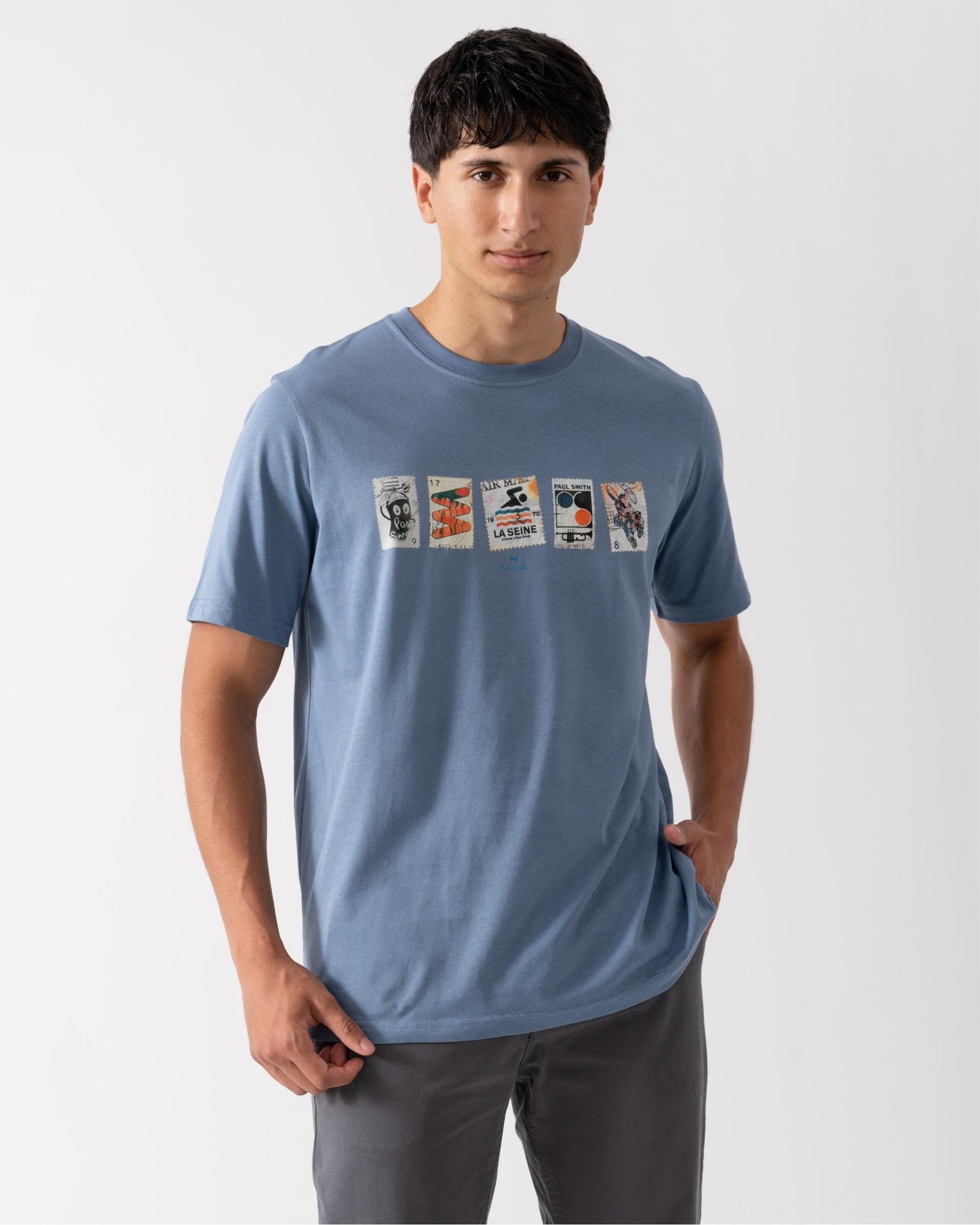 PS Paul Smith Mens Regular Fit Stamps Graphic T-Shirt