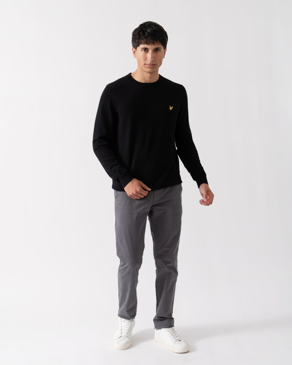 Lyle & Scott Cotton Merino Mens Crew Neck Jumper - Z865 Jet Black