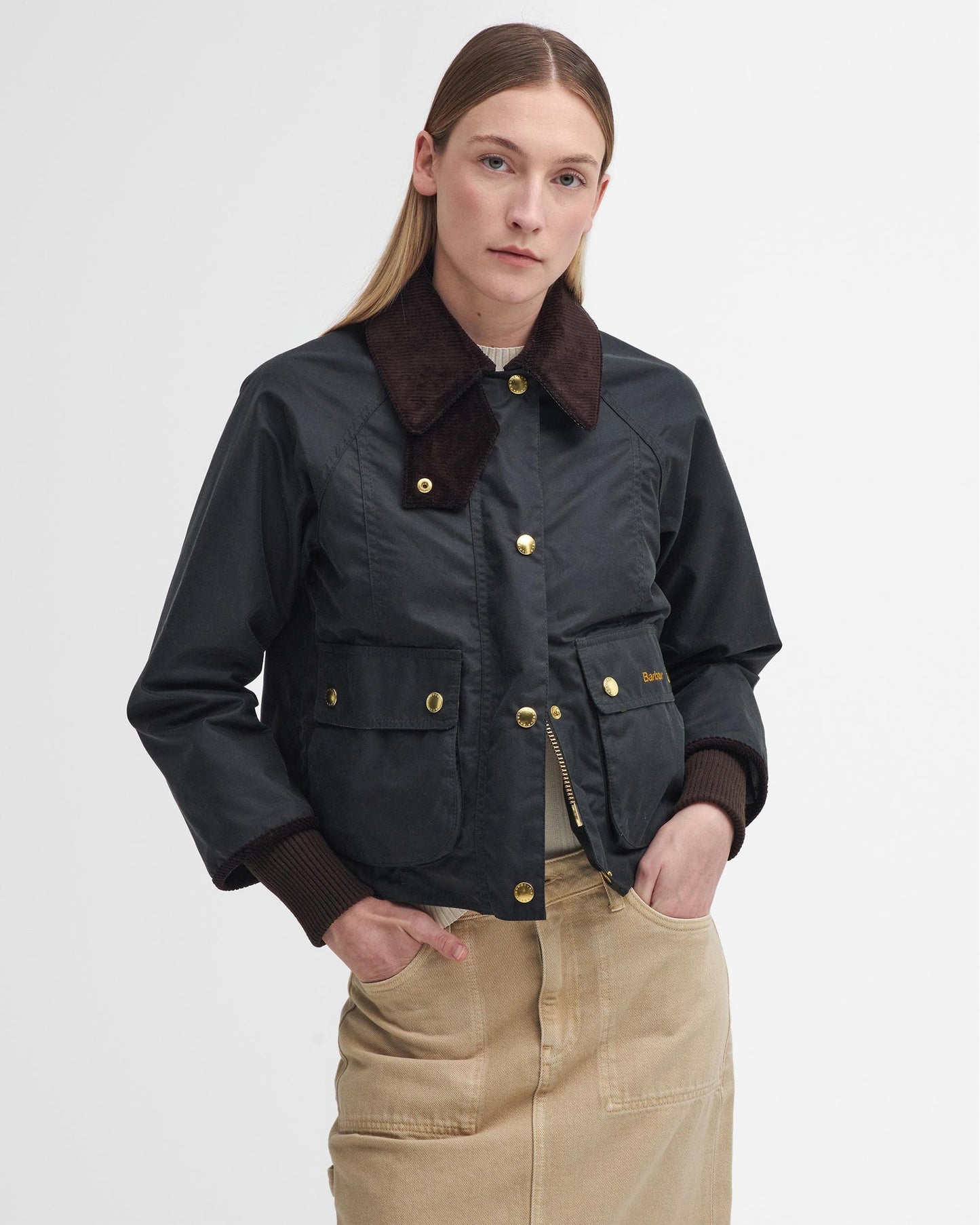 Barbour Cropped Beadnell Womens Wax Jacket