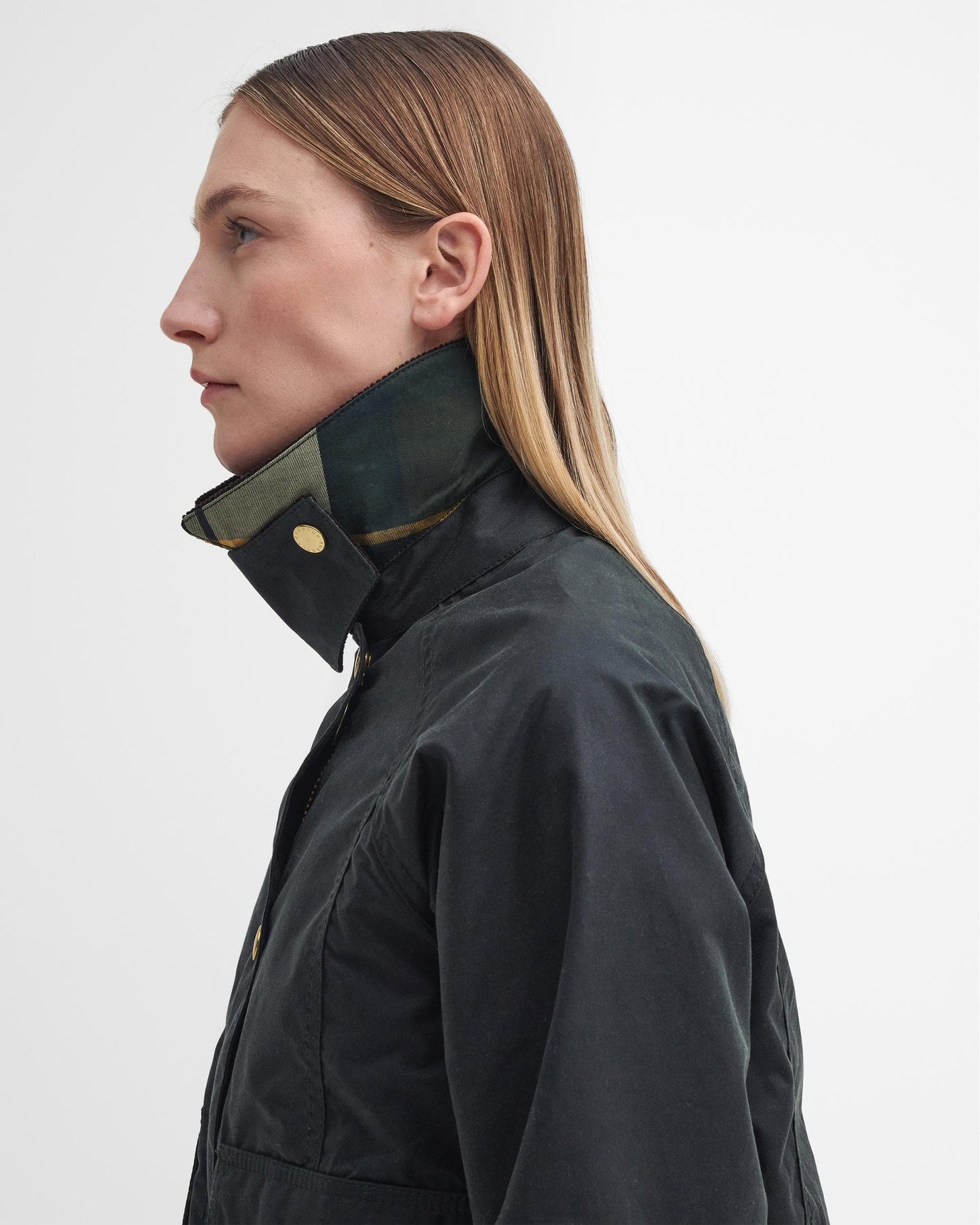 Barbour Cropped Beadnell Womens Wax Jacket - Sage/Ancient