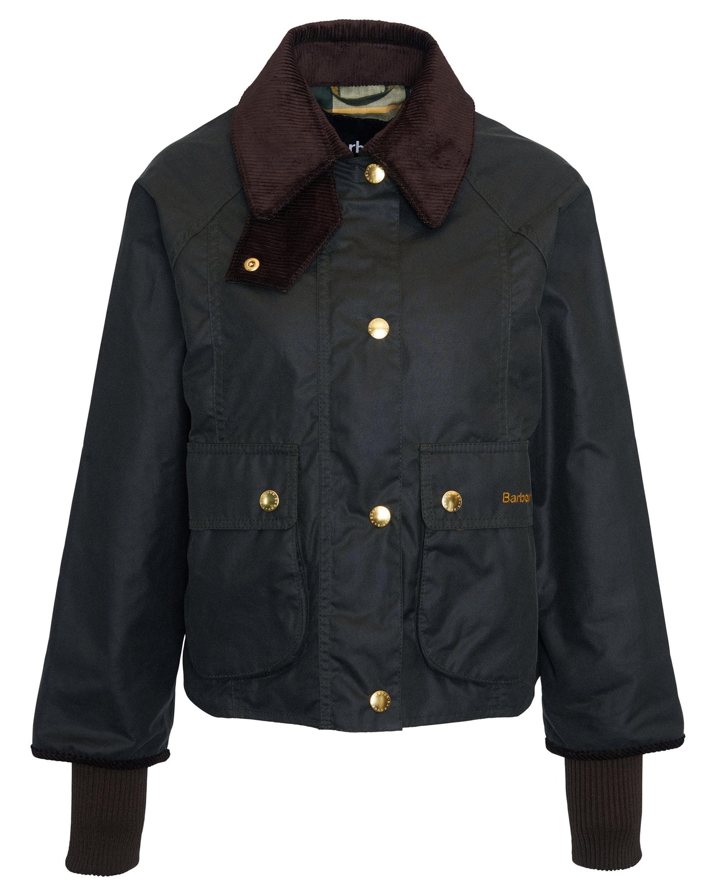 Barbour Cropped Beadnell Womens Wax Jacket - Sage/Ancient