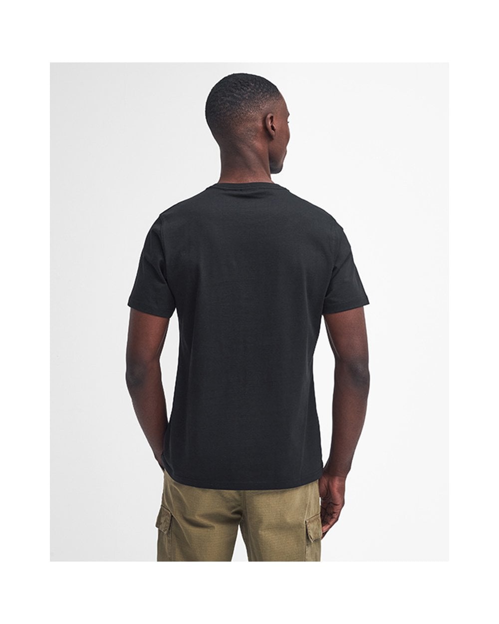 Barbour International Essential Large Logo Mens T-Shirt - Black/Pewter