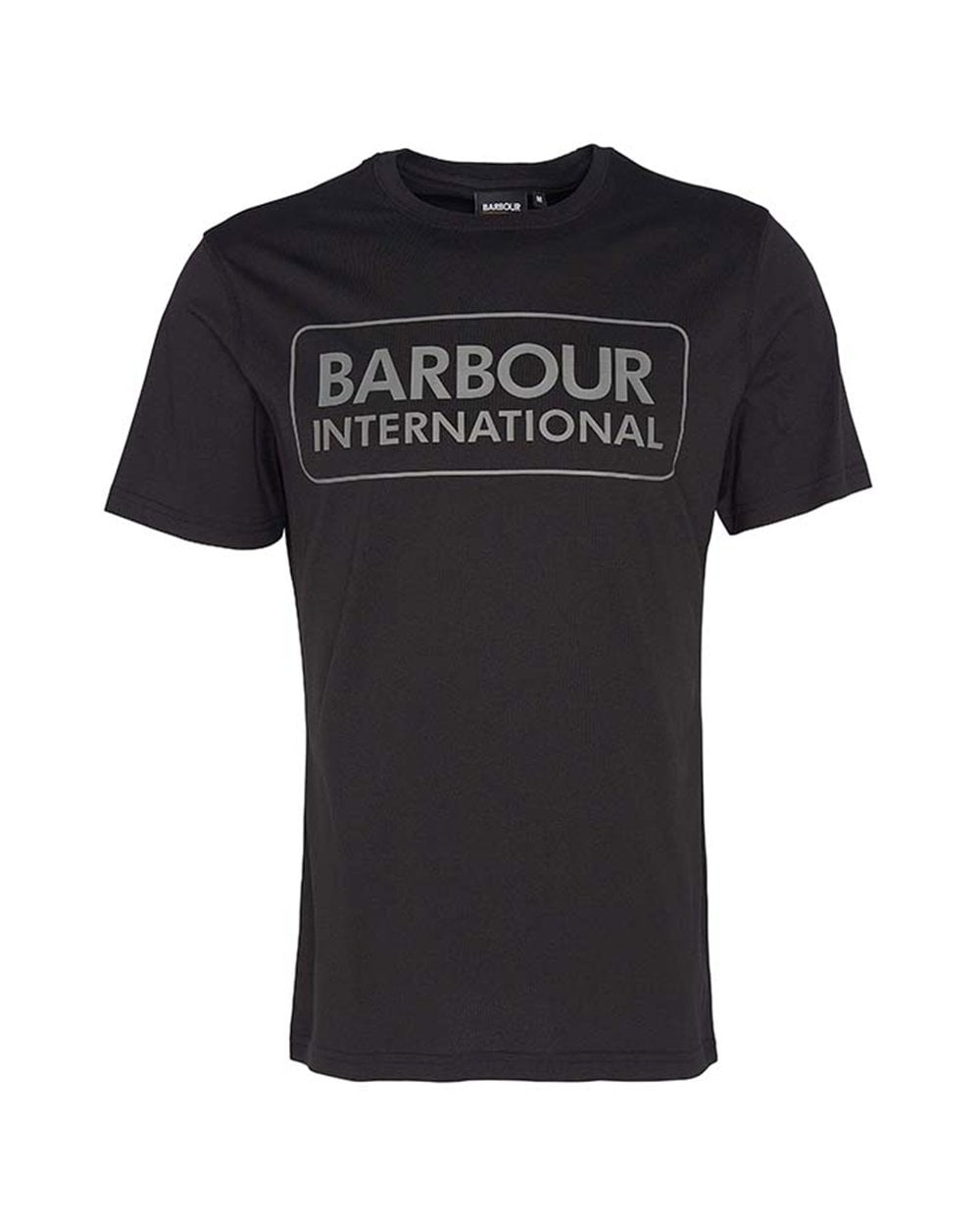 Barbour International Essential Large Logo Mens T-Shirt - Black/Pewter