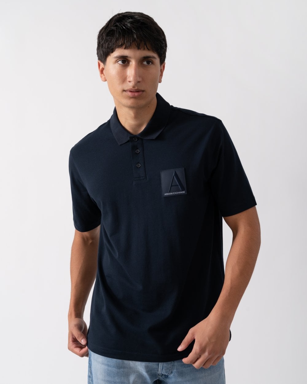 Armani Exchange Armani Exchange Mens Logo Patch Polo Shirt