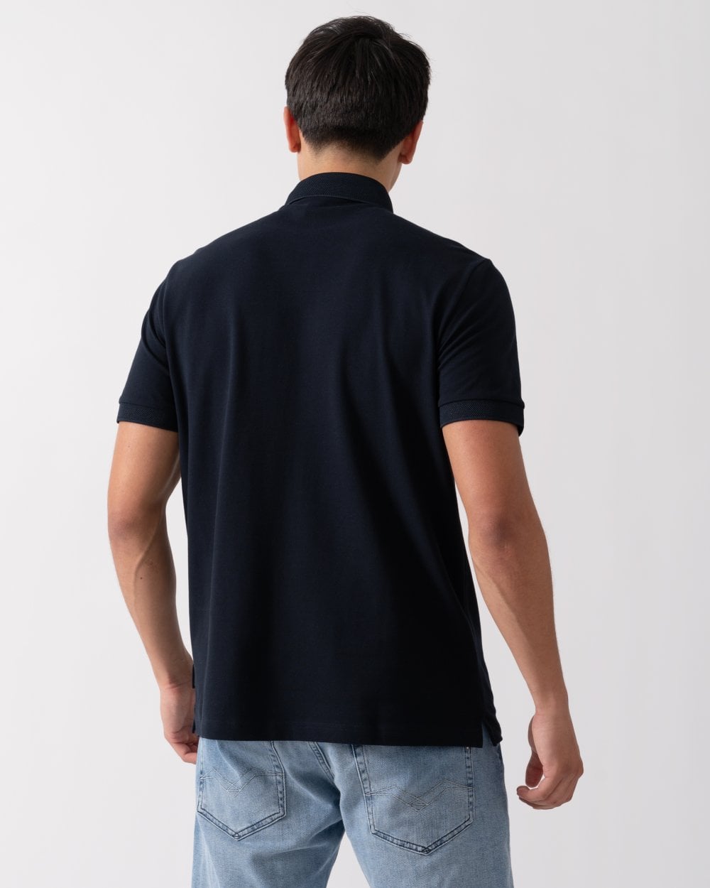 Armani Exchange Mens Short Sleeve Micro Logo Polo Shirt - Navy 1510