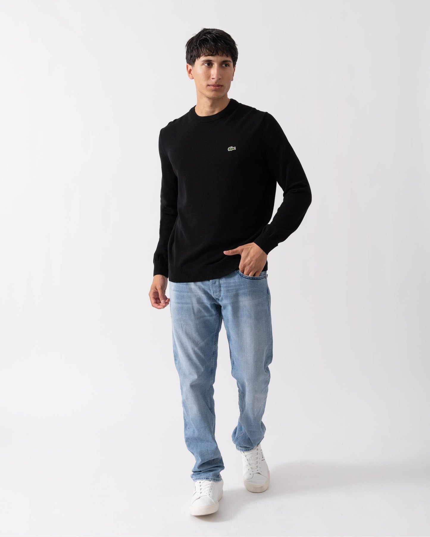 Lacoste Mens Organic Cotton Crew Neck Sweater - Black 031