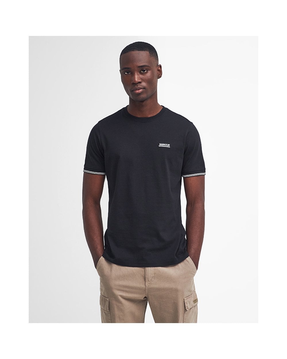 Barbour International Philip Mens Tipped Cuff Tailored T-Shirt