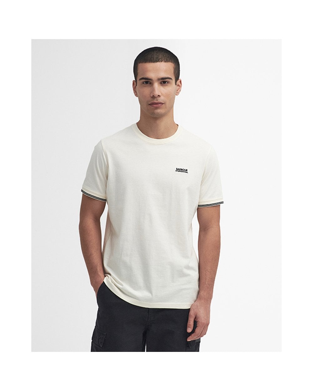 Barbour International Philip Mens Tipped Cuff Tailored T-Shirt