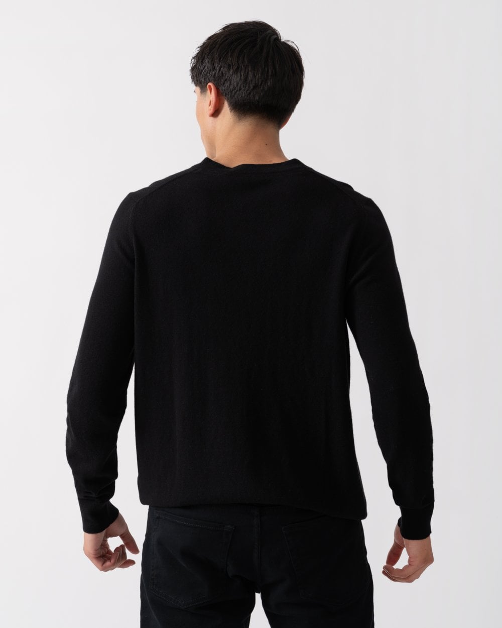 Lyle & Scott Cotton Merino Mens V-Neck Jumper - Z865 Jet Black