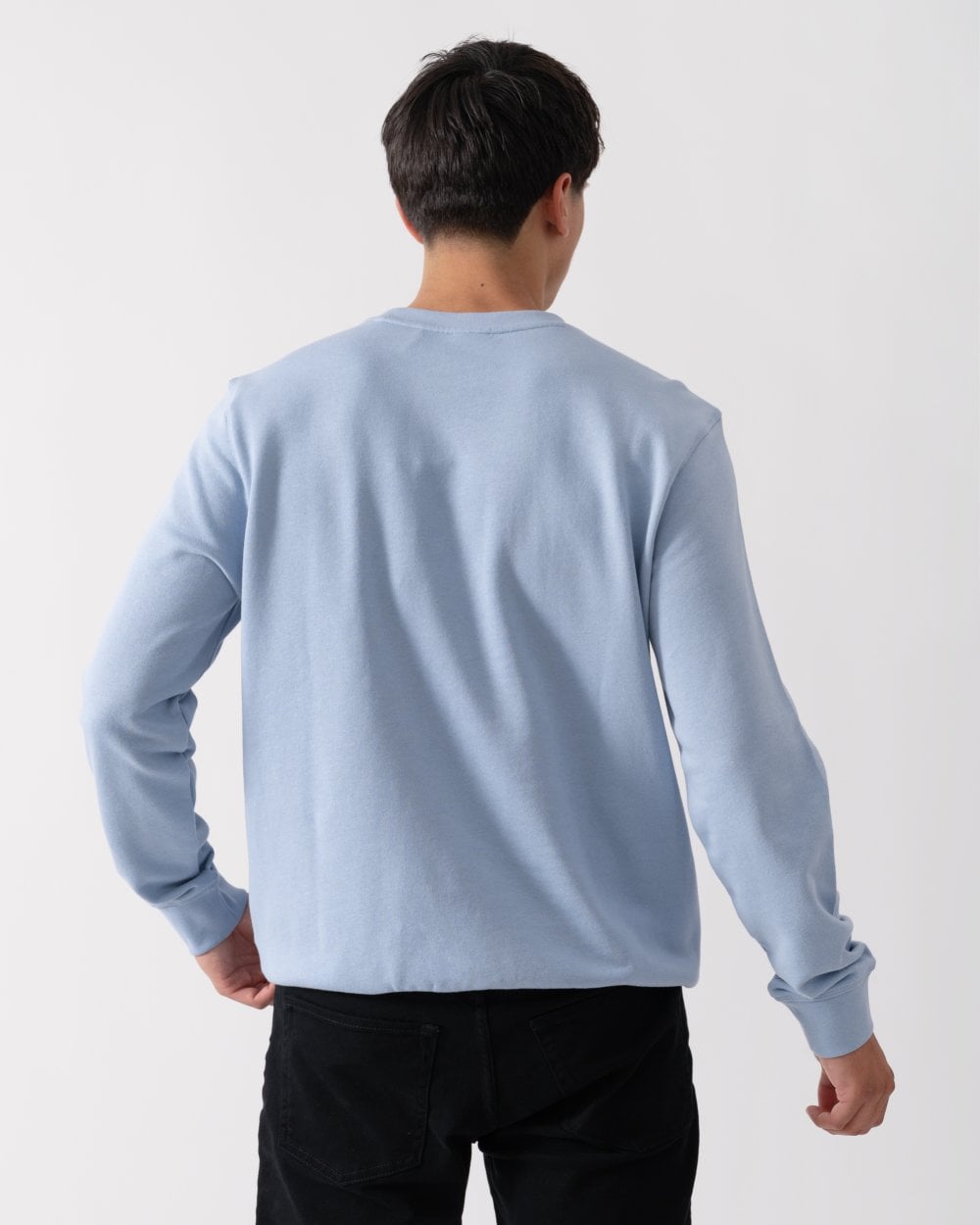 BOSS Orange Westart Mens Crew Neck Sweatshirt With Logo Patch - Open Blue 470