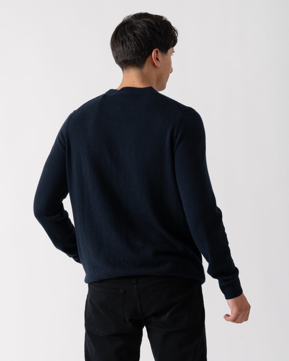 Lyle & Scott Cotton Merino Mens Crew Neck Jumper - Z271 Dark Navy