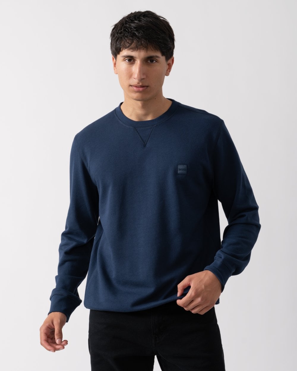 BOSS Orange Westart Mens Crew Neck Sweatshirt With Logo Patch