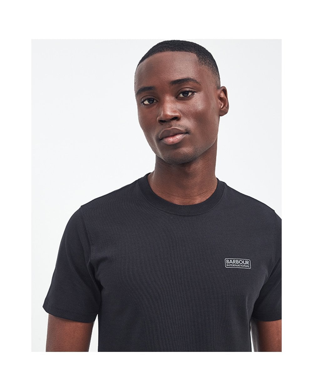Barbour International Small Logo Mens T-Shirt - Black/Pewter