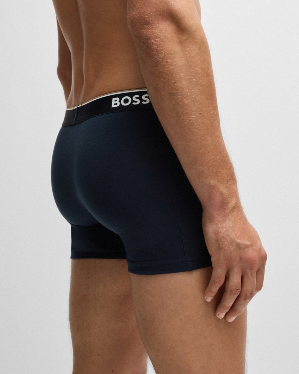 BOSS Orange Power Three Pack Mens Stretch Cotton Boxer Briefs With Logos NOS - Open Blue 487