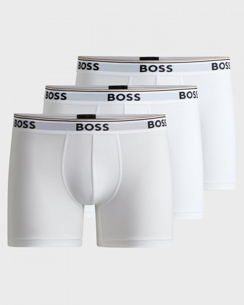 BOSS Orange Power Three Pack Mens Stretch Cotton Boxer Briefs With Logos NOS