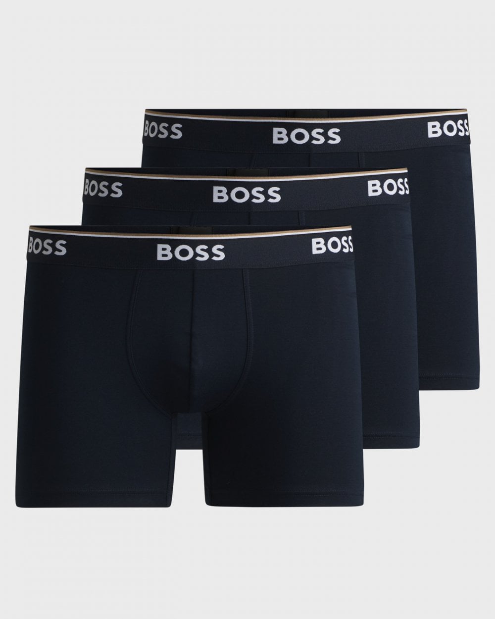 BOSS Orange Power Three Pack Mens Stretch Cotton Boxer Briefs With Logos NOS