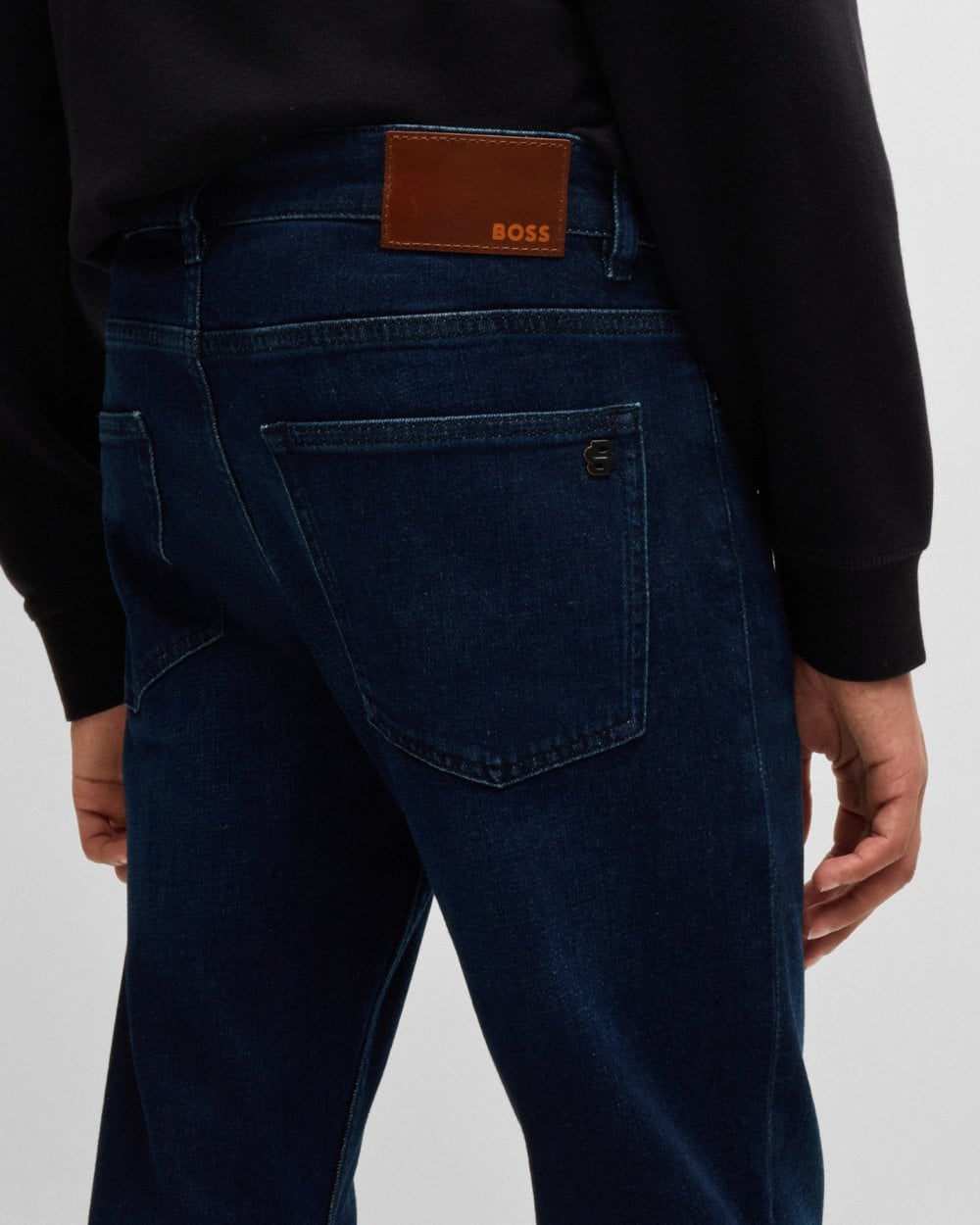 BOSS Orange BOSS Orange DELAWARE BO Mens Slim Fit Comfort-Stretch Dark Blue Jeans NOS