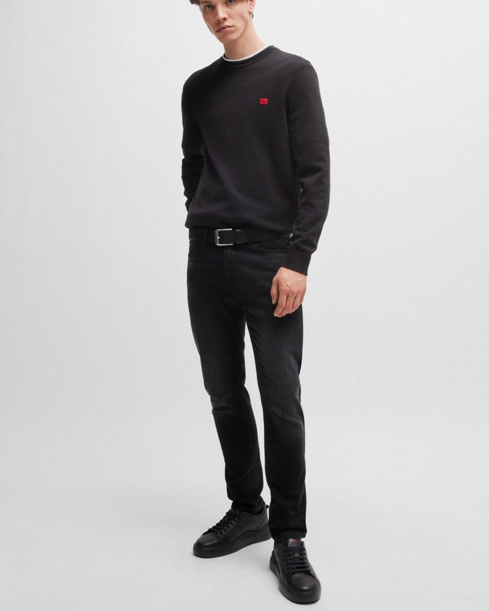 HUGO HUGO 734 Mens Extra-Slim Fit Jeans in Black Stretch Denim NOS