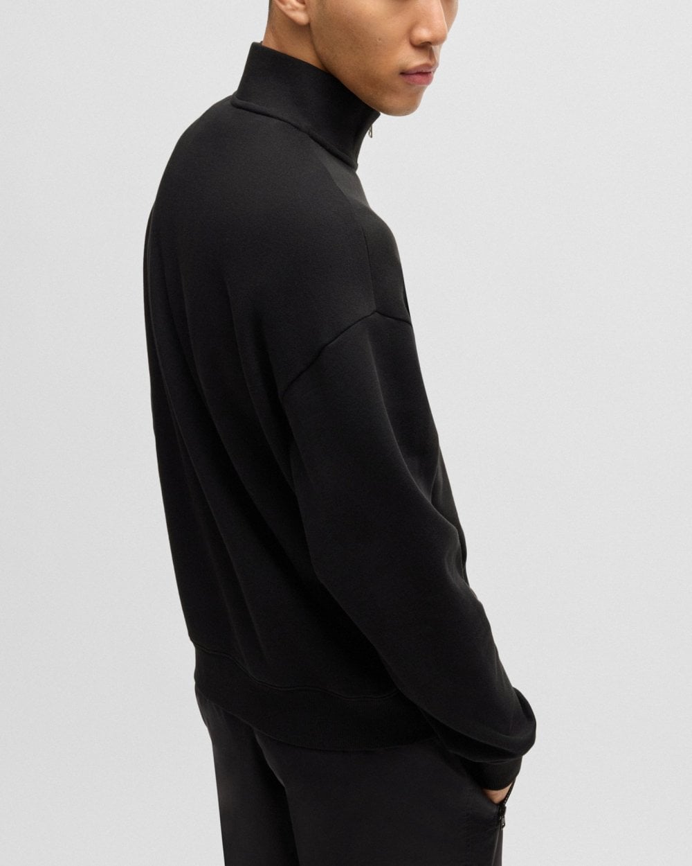 HUGO Durty244 Mens 1/4 Zip Sweatshirt - Black 001