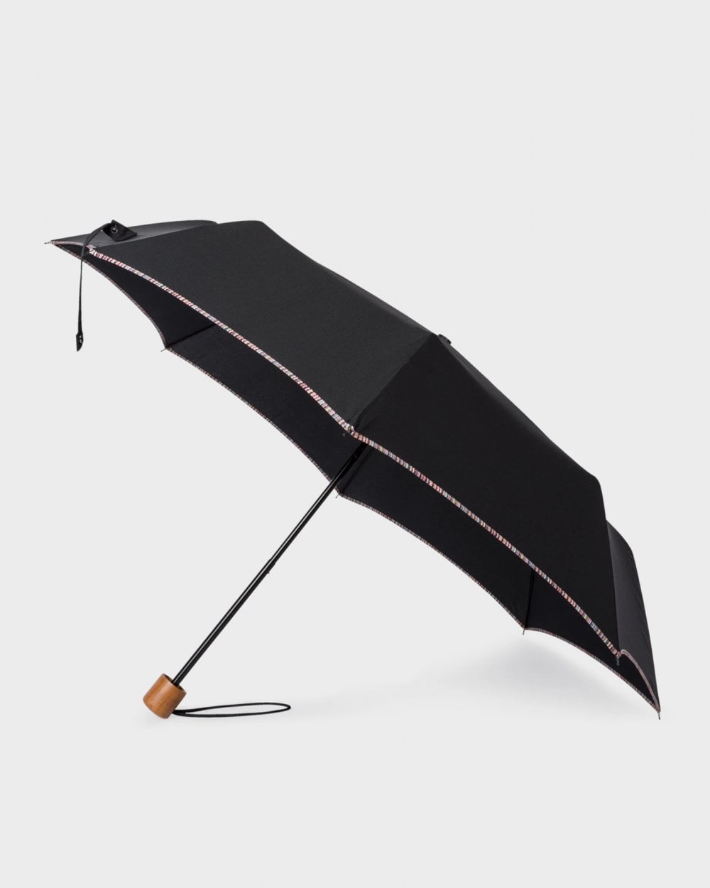 Paul Smith Mens Compact Umbrella with Signature Stripe Trim