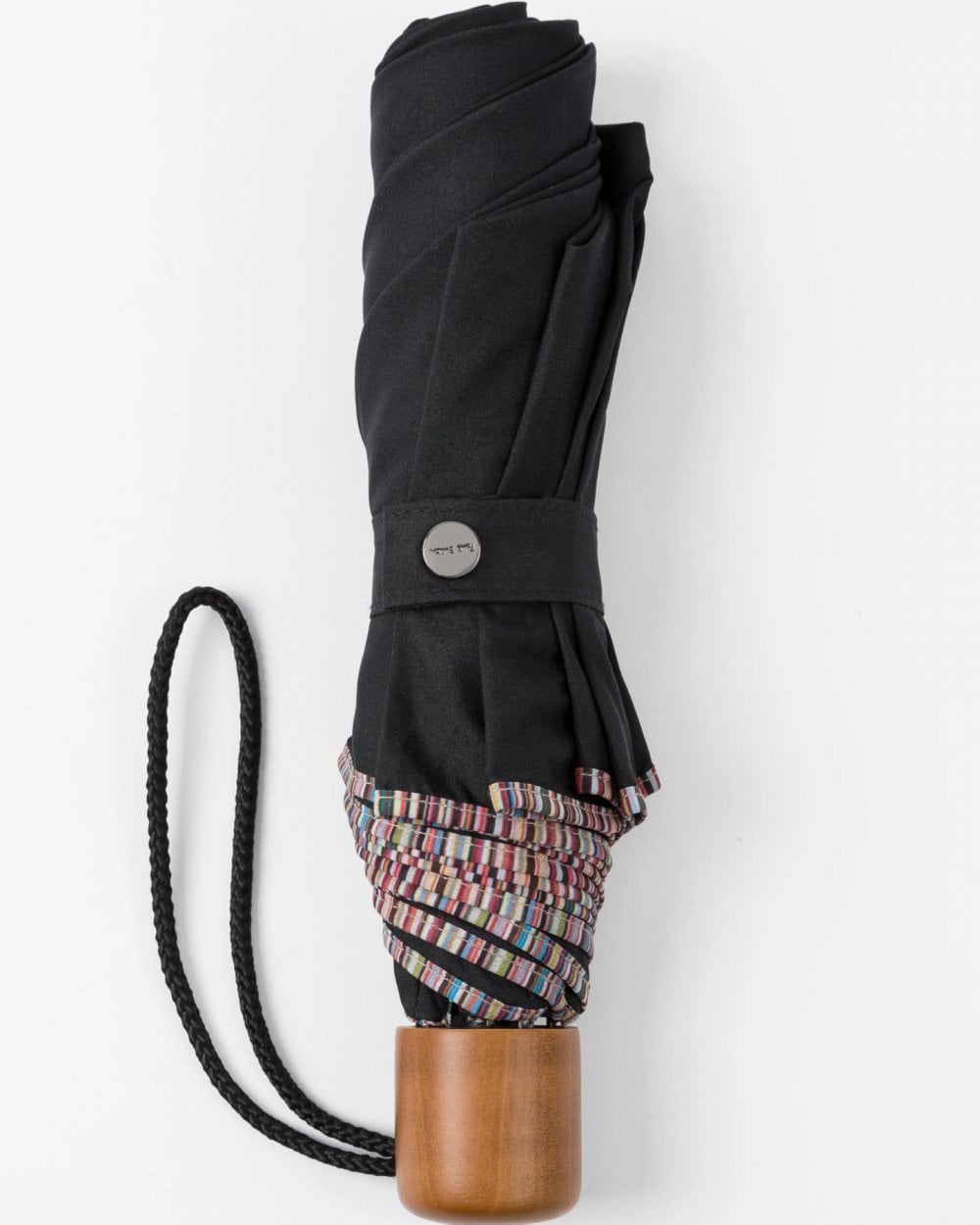 Paul Smith Mens Compact Umbrella with Signature Stripe Trim