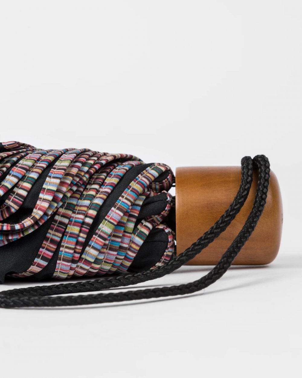 Paul Smith Mens Compact Umbrella with Signature Stripe Trim