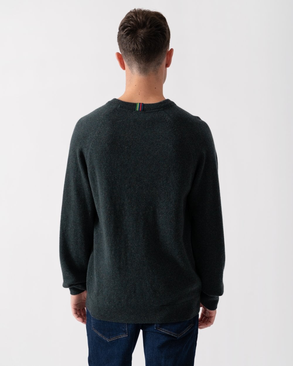 PS Paul Smith Mens Merino Wool Raglan Jumper - 39 Green
