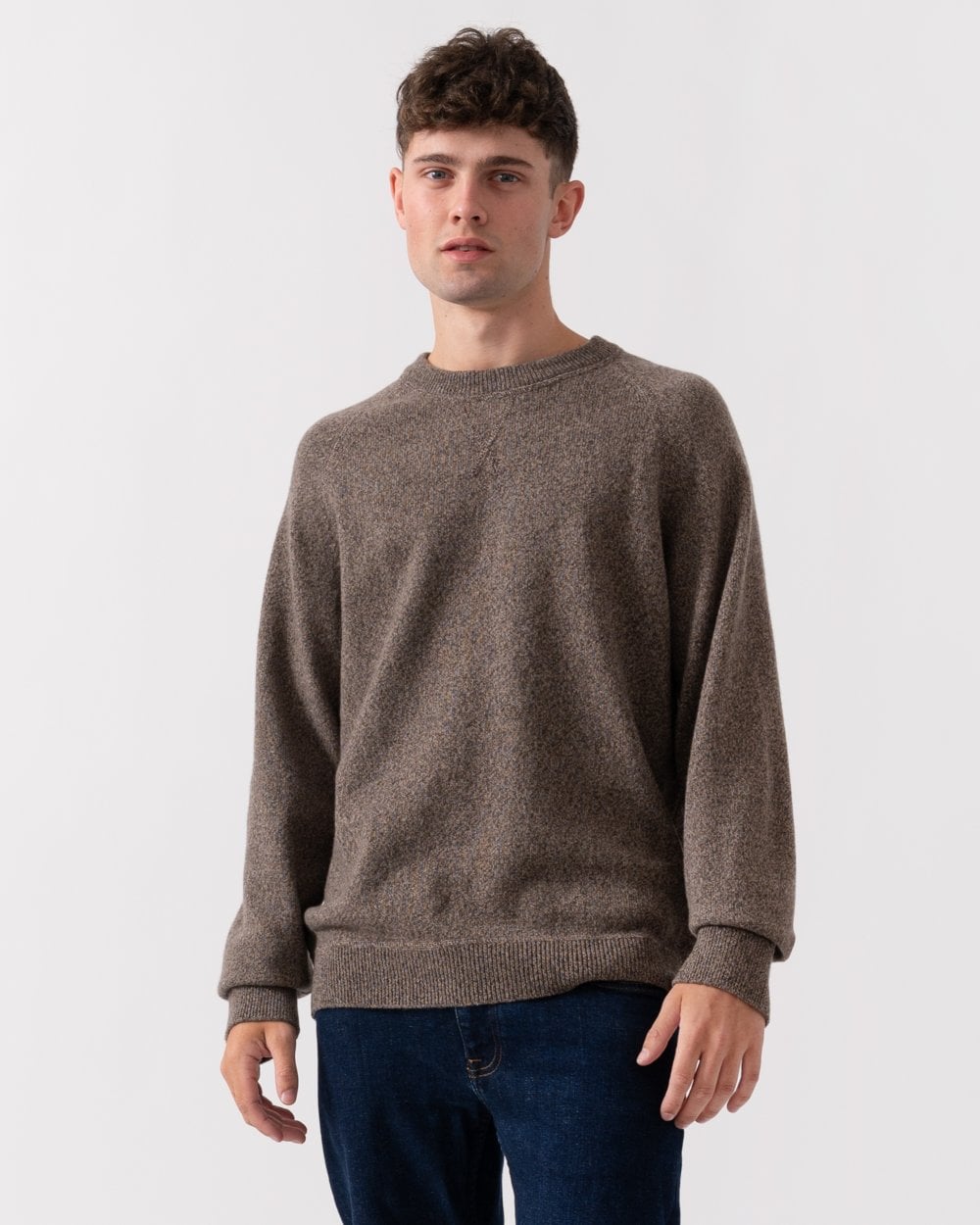 PS Paul Smith Mens Merino Wool Raglan Jumper - 64 Grey