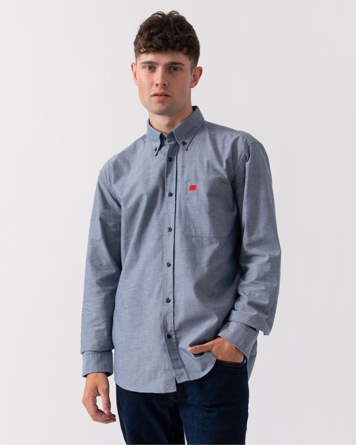 HUGO Evito Slim Fit Mens Long Sleeved Shirt