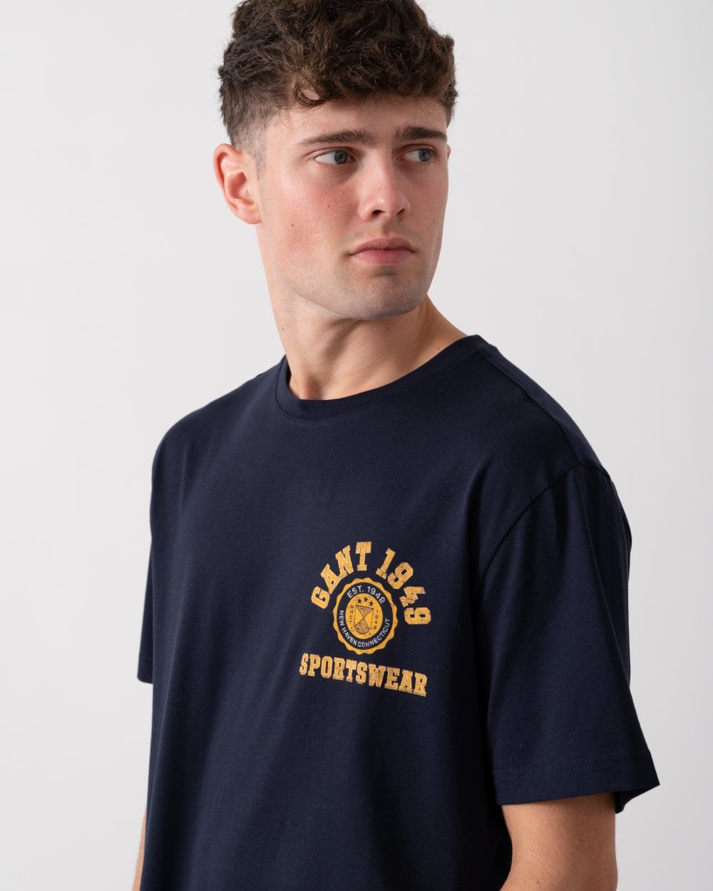 GANT Mens Crest Graphic T-Shirt - 433 Evening Blue