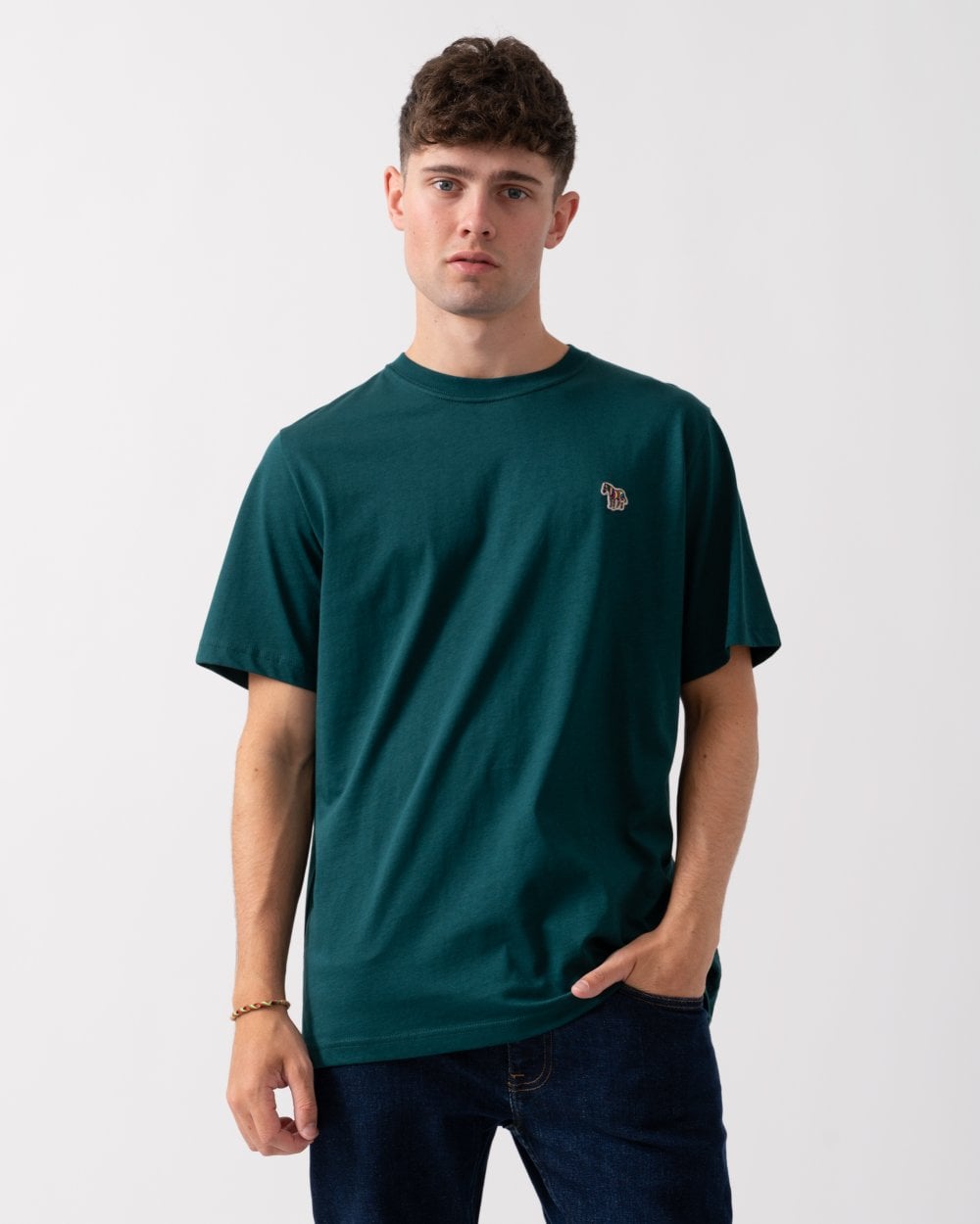 PS Paul Smith Mens Regular Fit Short Sleeve Organic Cotton Zebra Logo T-Shirt