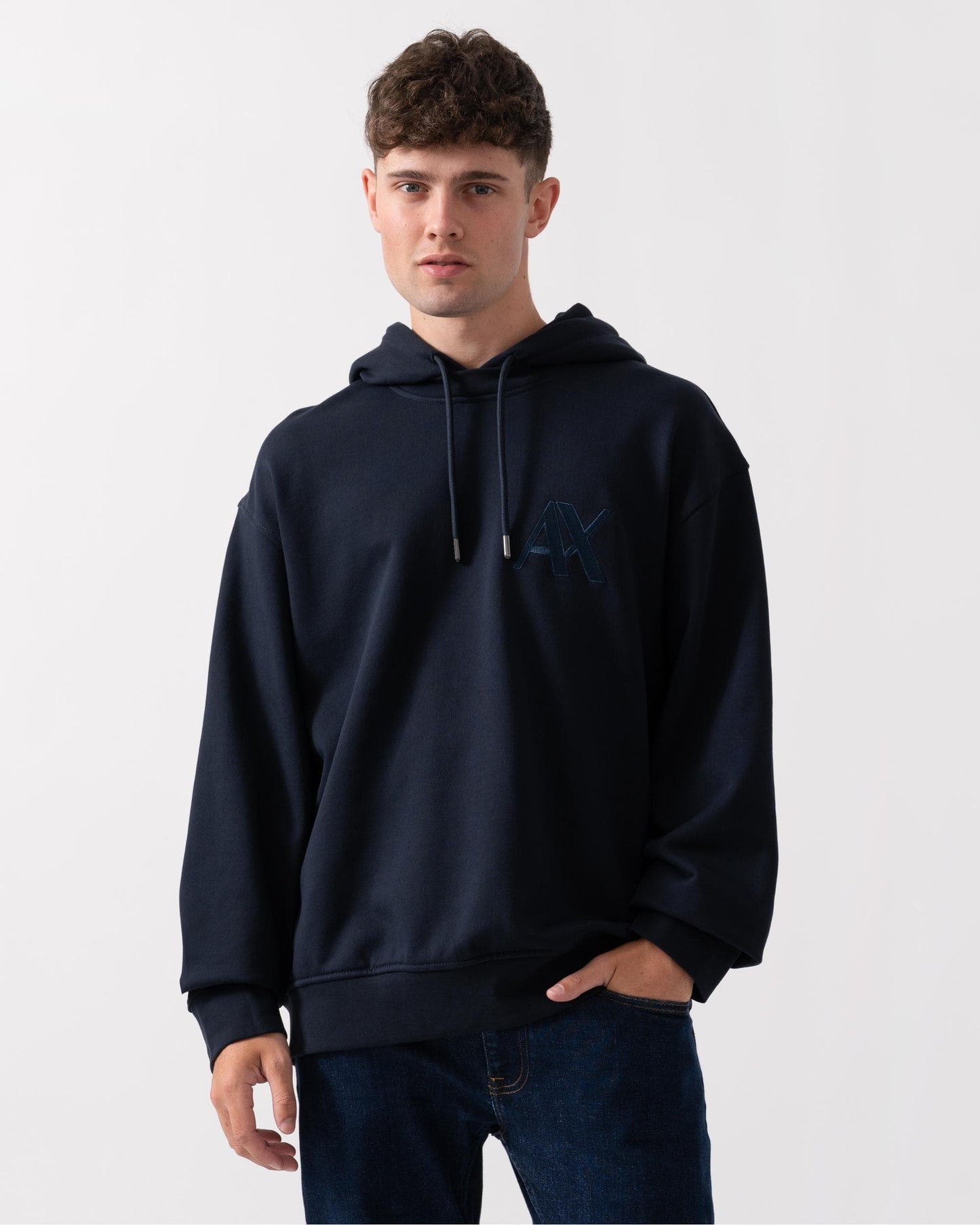 Armani Exchange Armani Exchange Mens Pullover Monogram Logo Hoodie
