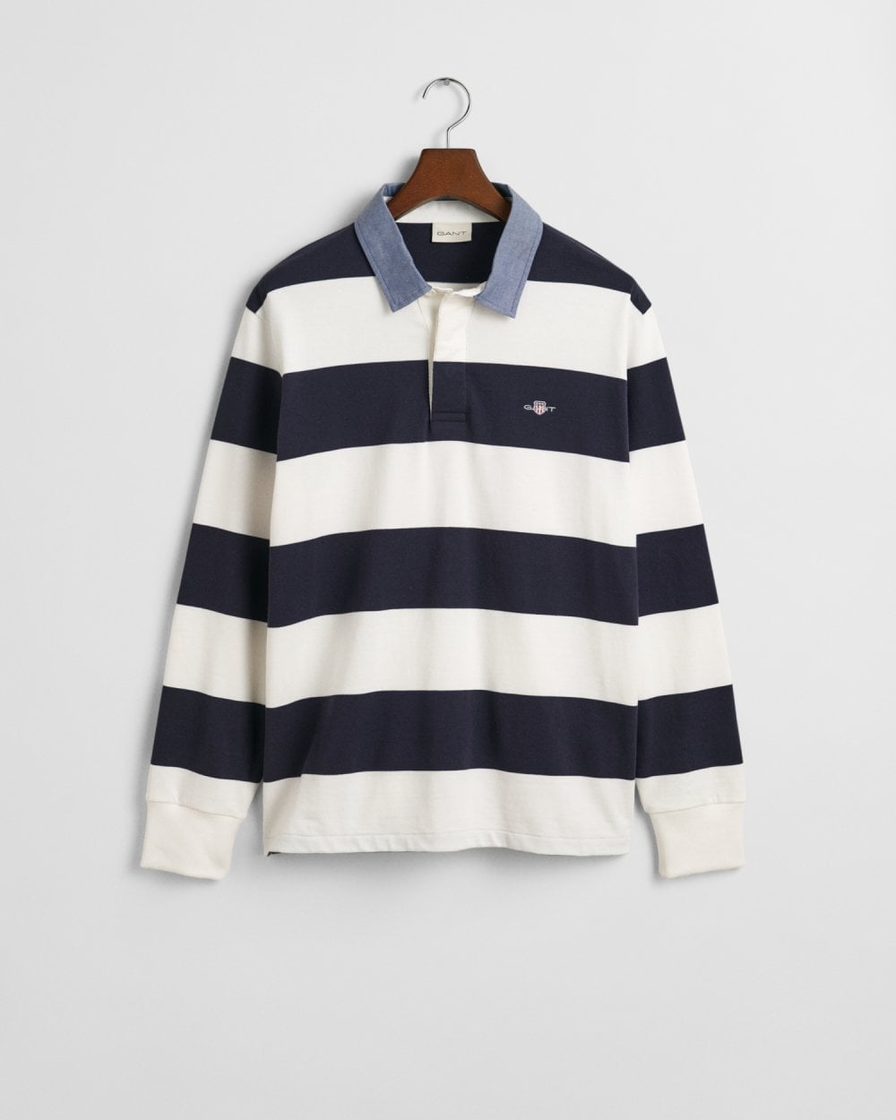 GANT Mens Regular Fit Chambray Stripe Heavy Rugger - 113 Eggshell