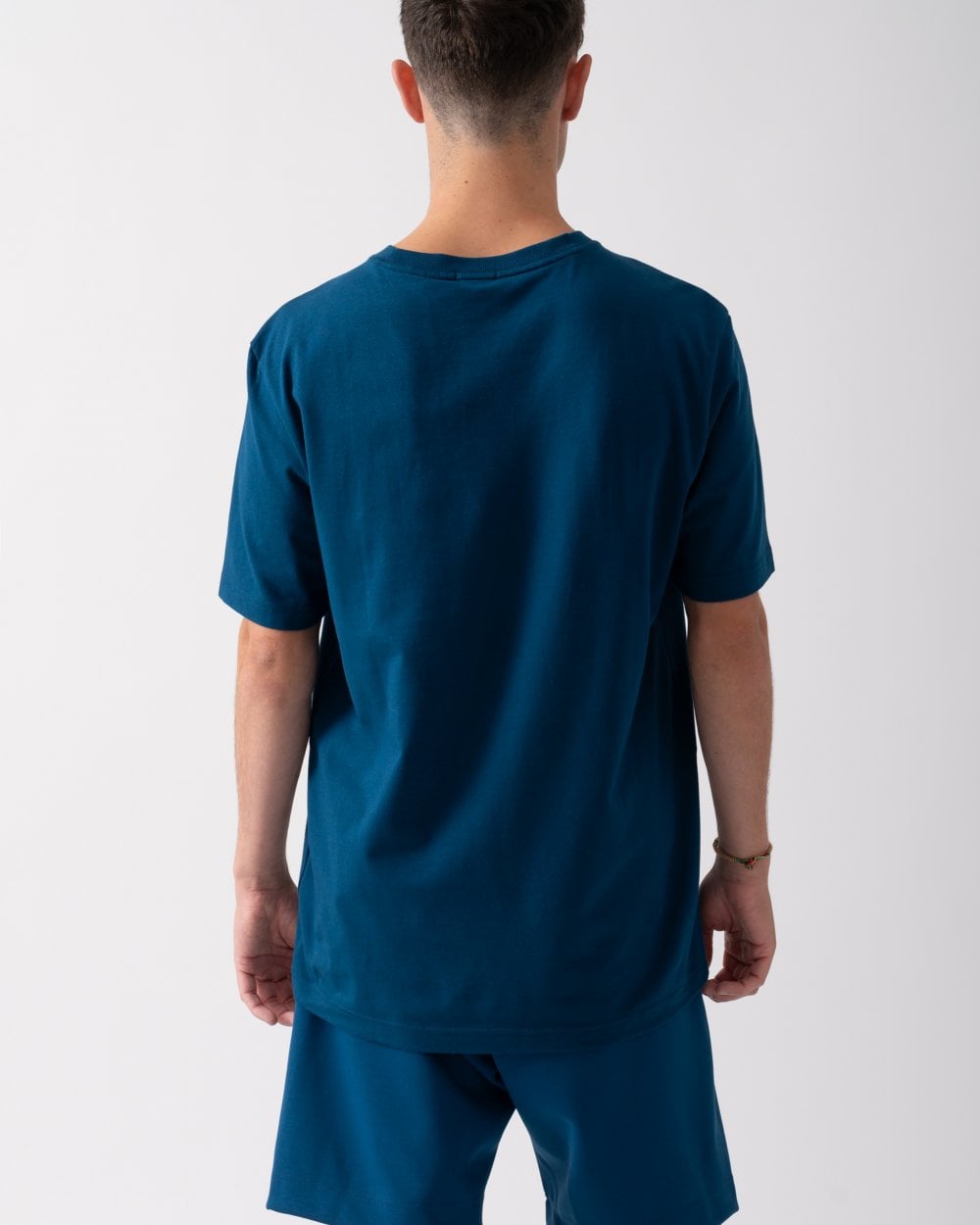 BOSS Green Tee 8 Mens Graphic Print T-Shirt - Open Blue 494