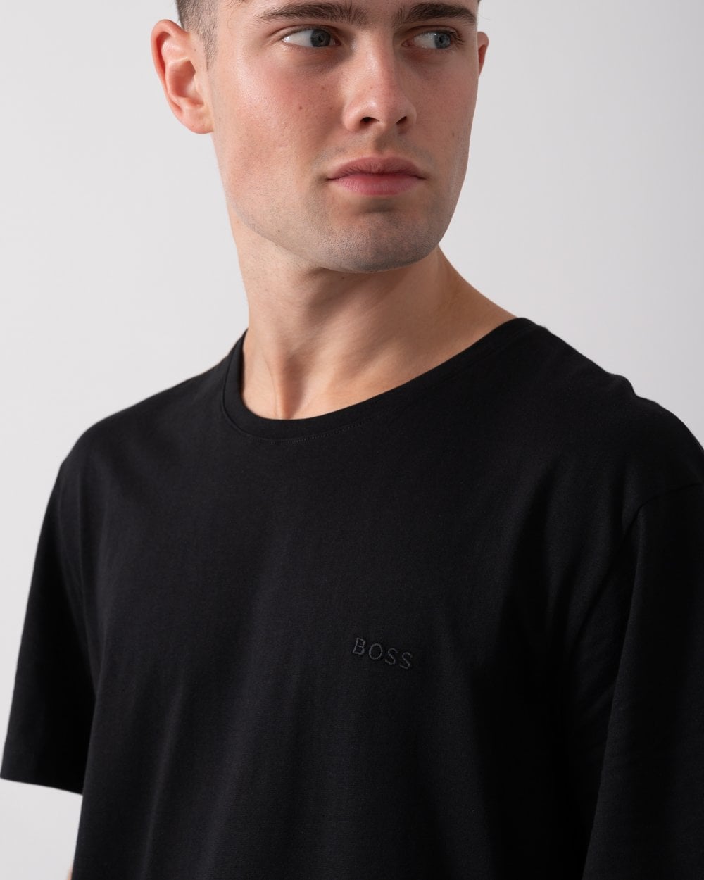 BOSS Orange Mens 2 Pack Comfort Loungewear T-Shirts - Black 001