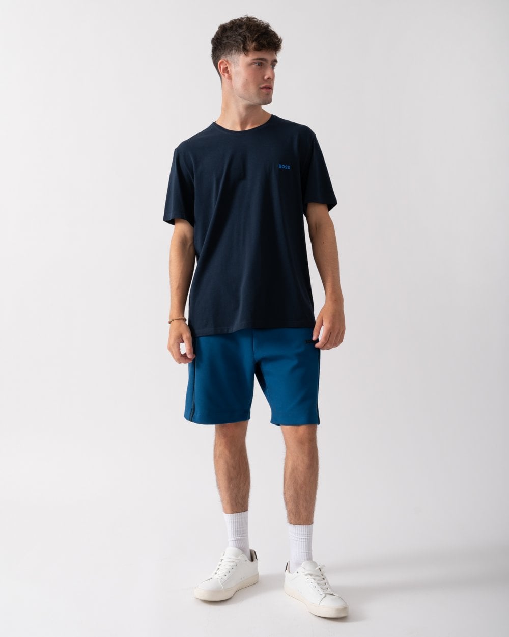 BOSS Orange Mix&Match Mens Stretch-Cotton Loungewear T-Shirt with Embroidered Logo - Dark Blue 405