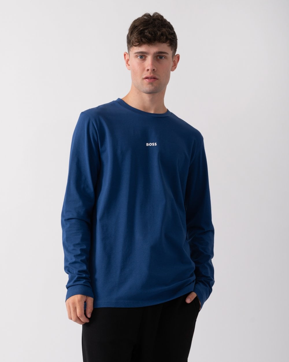 BOSS Orange Tchark Mens Long Sleeve Stretch Cotton T-Shirt
