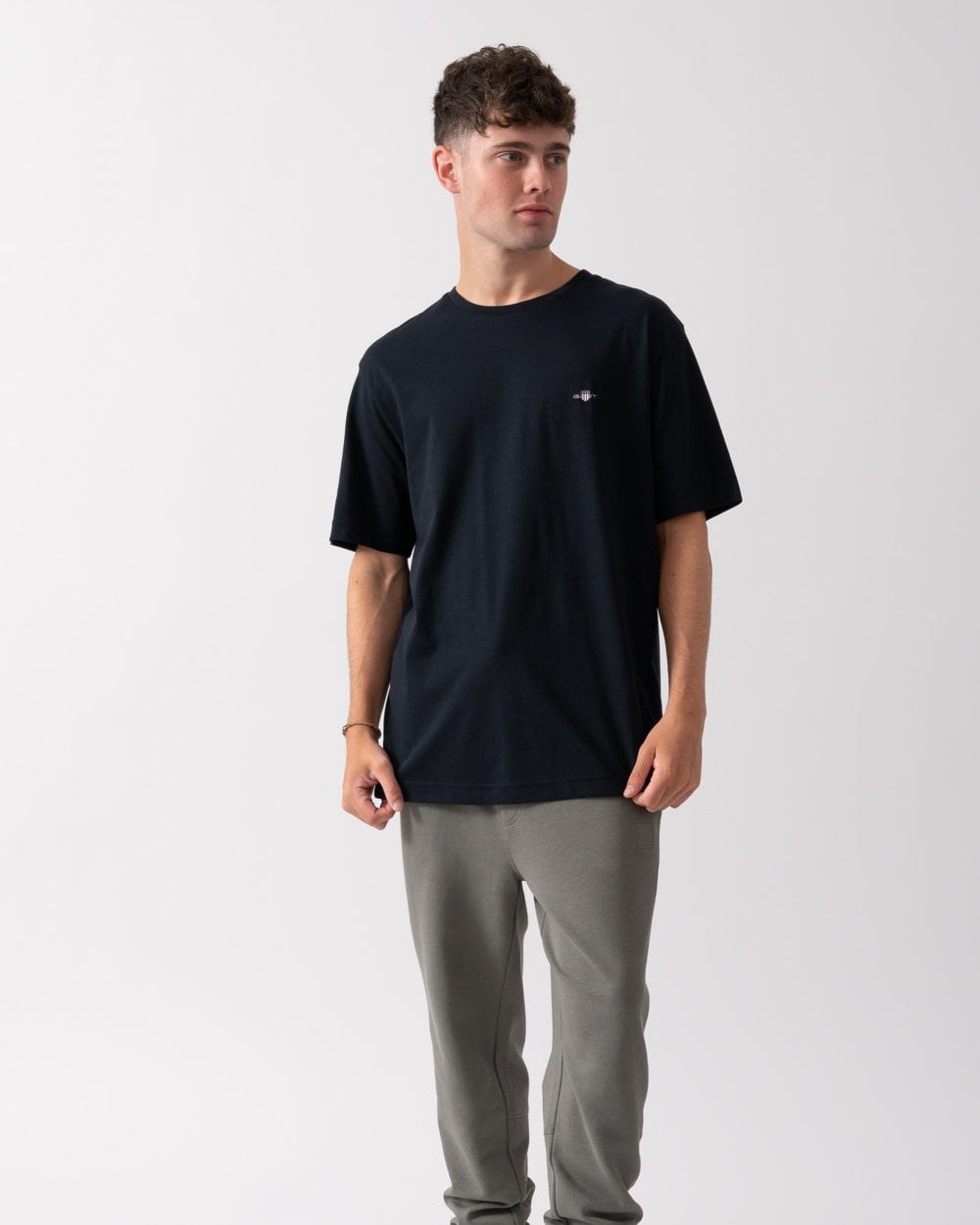 GANT Mens Printed Archive Shield T-Shirt - 5 Black