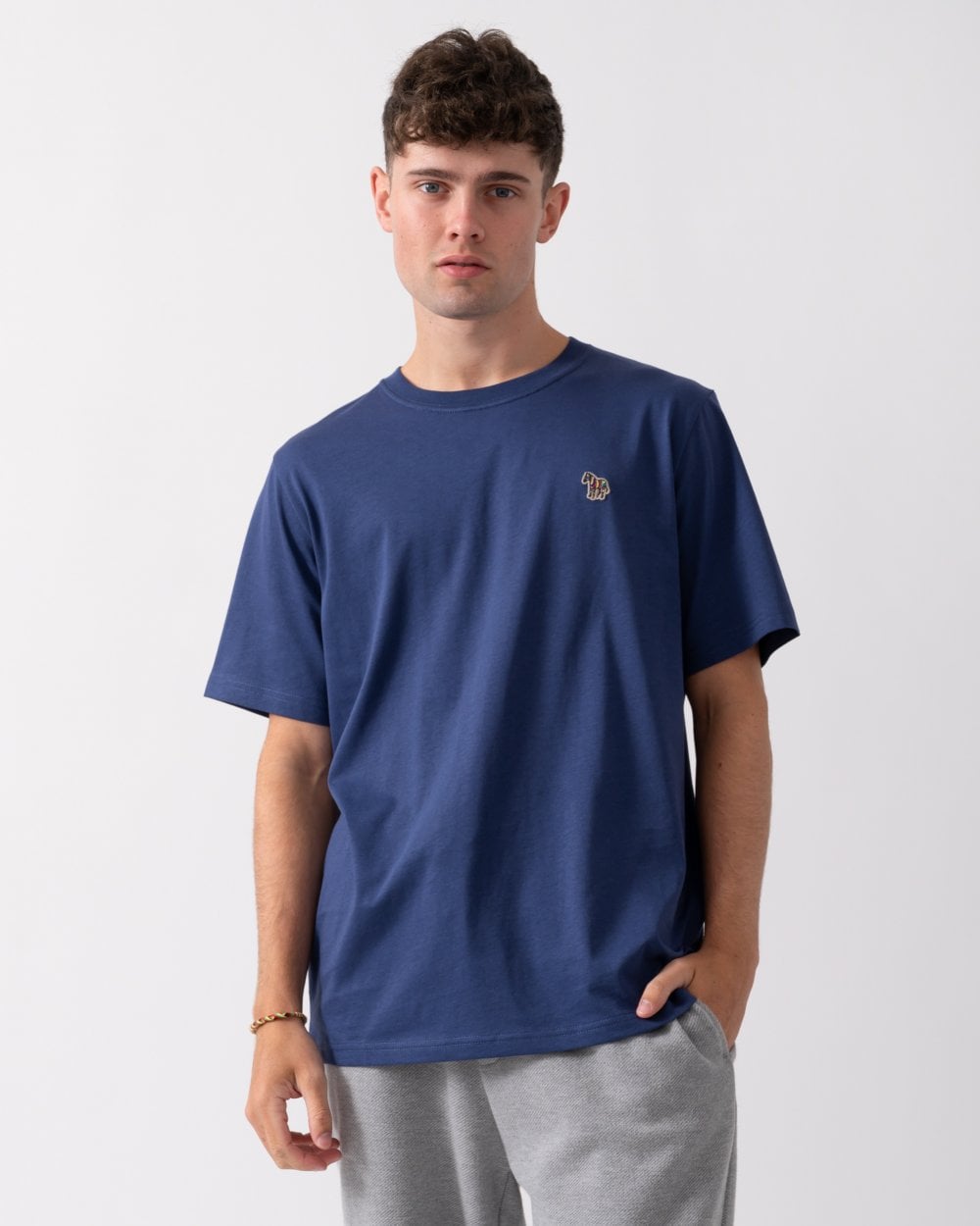 PS Paul Smith Mens Regular Fit Short Sleeve Organic Cotton Zebra Logo T-Shirt