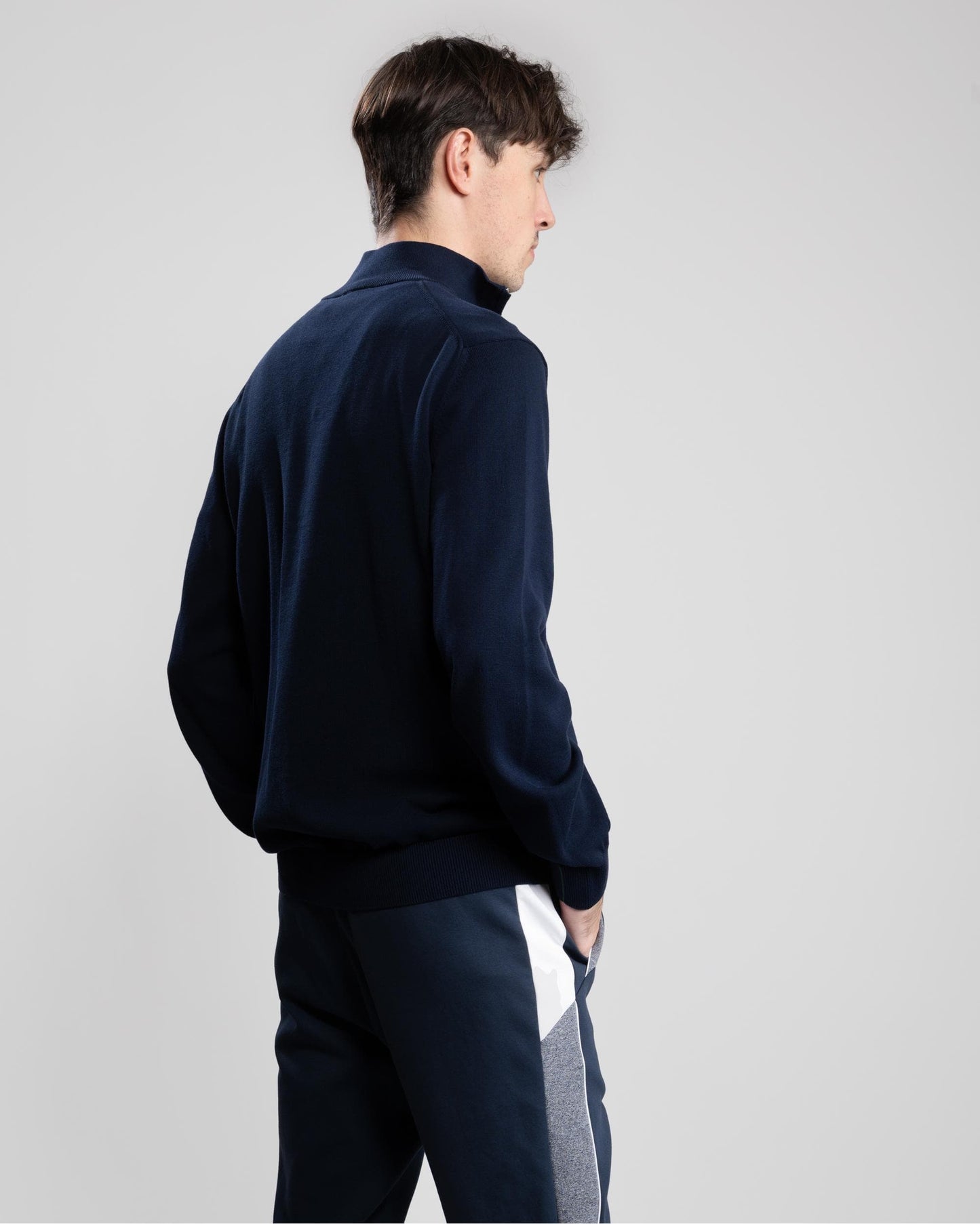 Lacoste Half Zip Logo Mens Sweatshirt - Navy Blue 166
